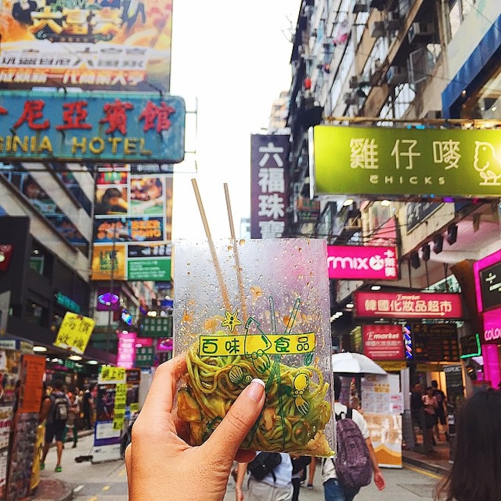 Hong Kong street food: cold mixed noodles